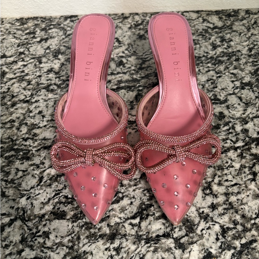 Gianni Bini Pink Embellished Women's Mules